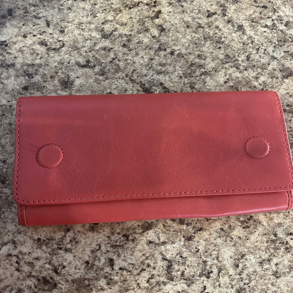 HOBO salmon wallet with Fold-Over Design